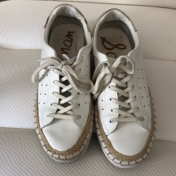 Sam Edelman Kavi Platform Sneakers Espadrille Trim - Picture 3 of 8